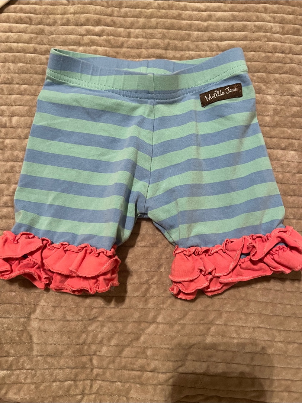Matilda Jane Mint & Light Blue Striped shorts